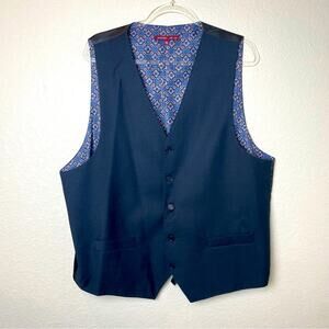 STATEMENT ITALY Men's Navy Blue Suit Vest Size 46L
